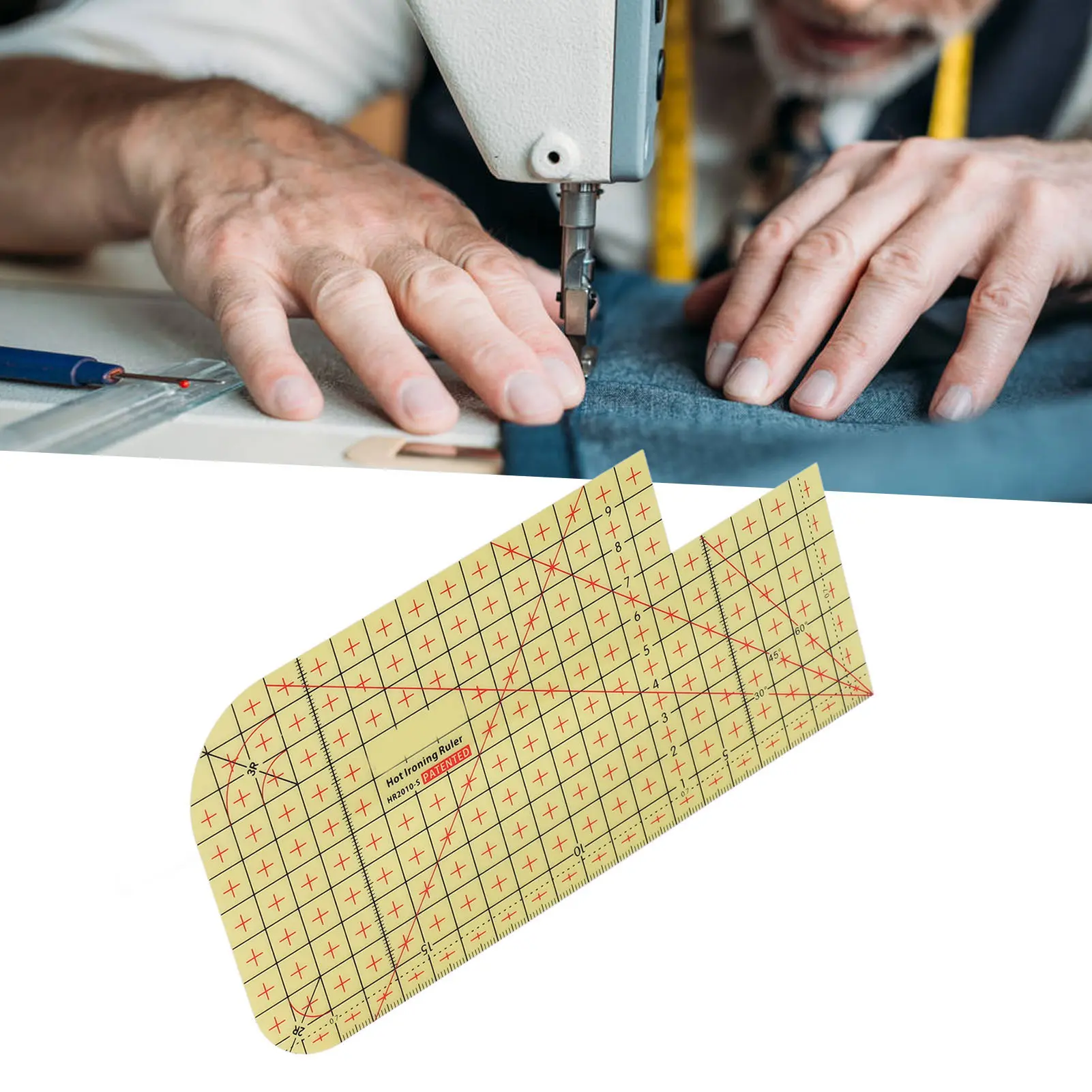 Heat Resistant Ruler Hot Hem Ruler High Temperature Resistance Hot Ironing Measuring Tool for Electric Iron Home Ironing Work