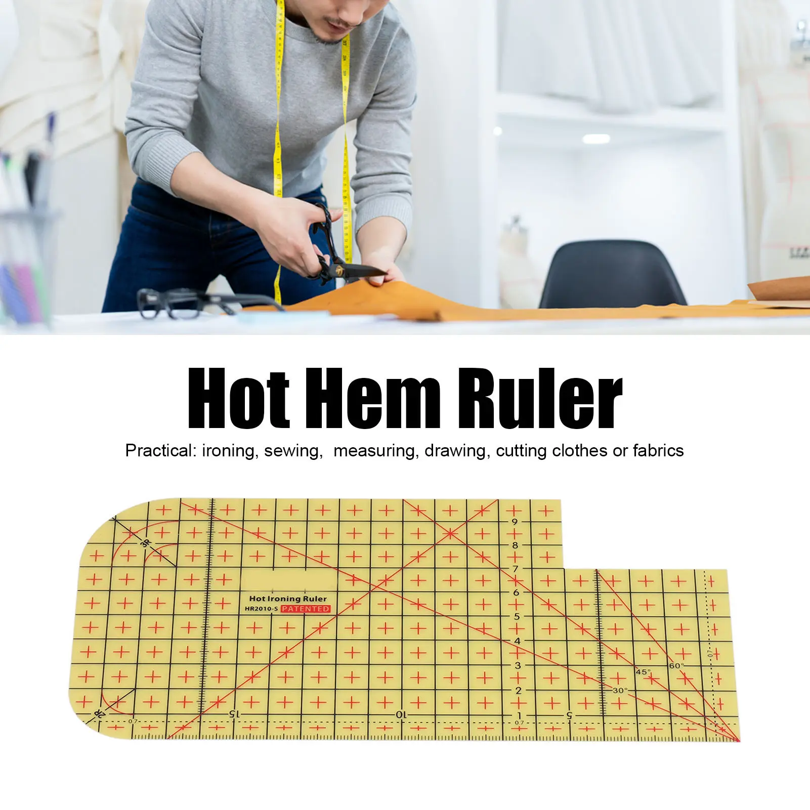Heat Resistant Ruler Hot Hem Ruler High Temperature Resistance Hot Ironing Measuring Tool for Electric Iron Home Ironing Work