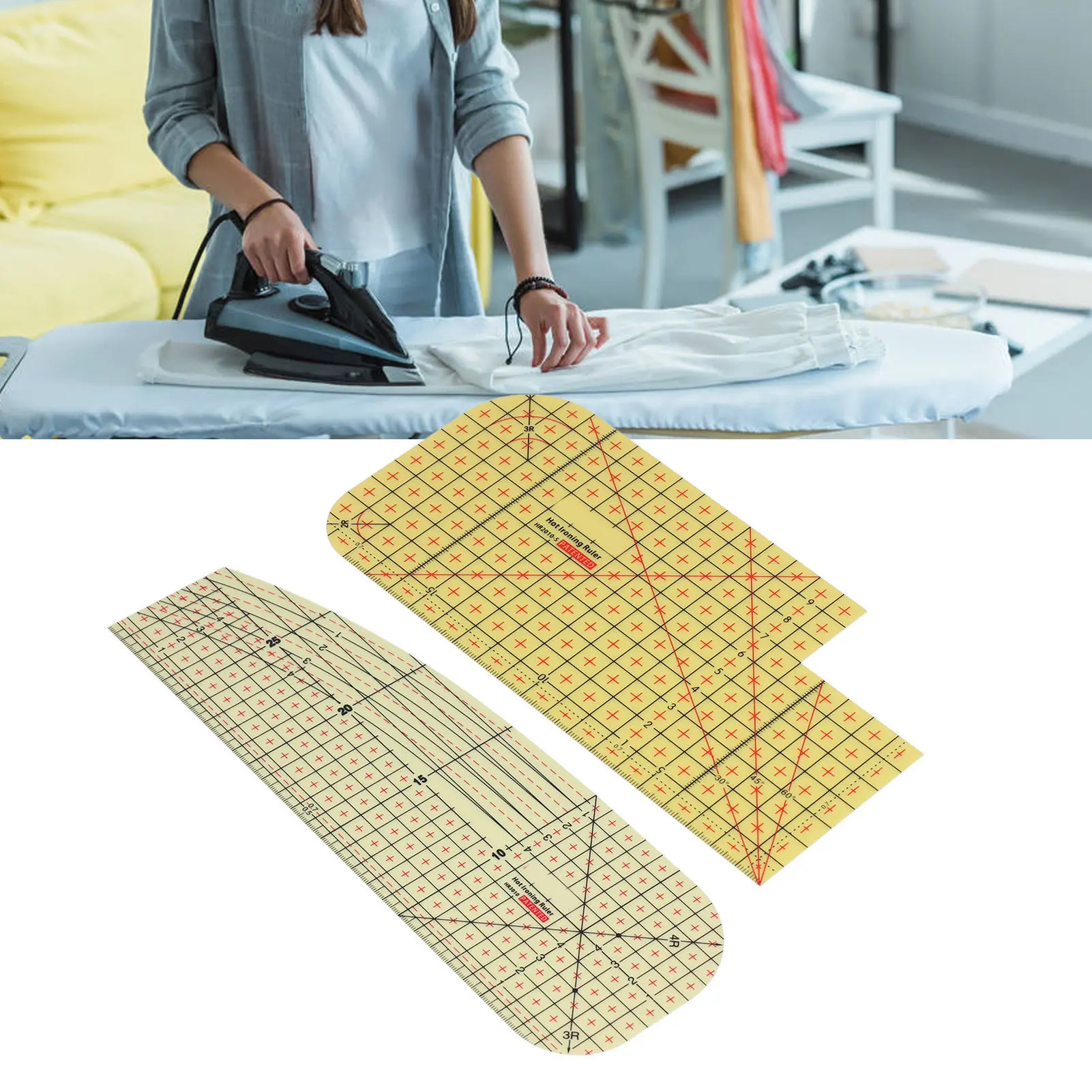 Heat Resistant Ruler Hot Hem Ruler High Temperature Resistance Hot Ironing Measuring Tool for Electric Iron Home Ironing Work