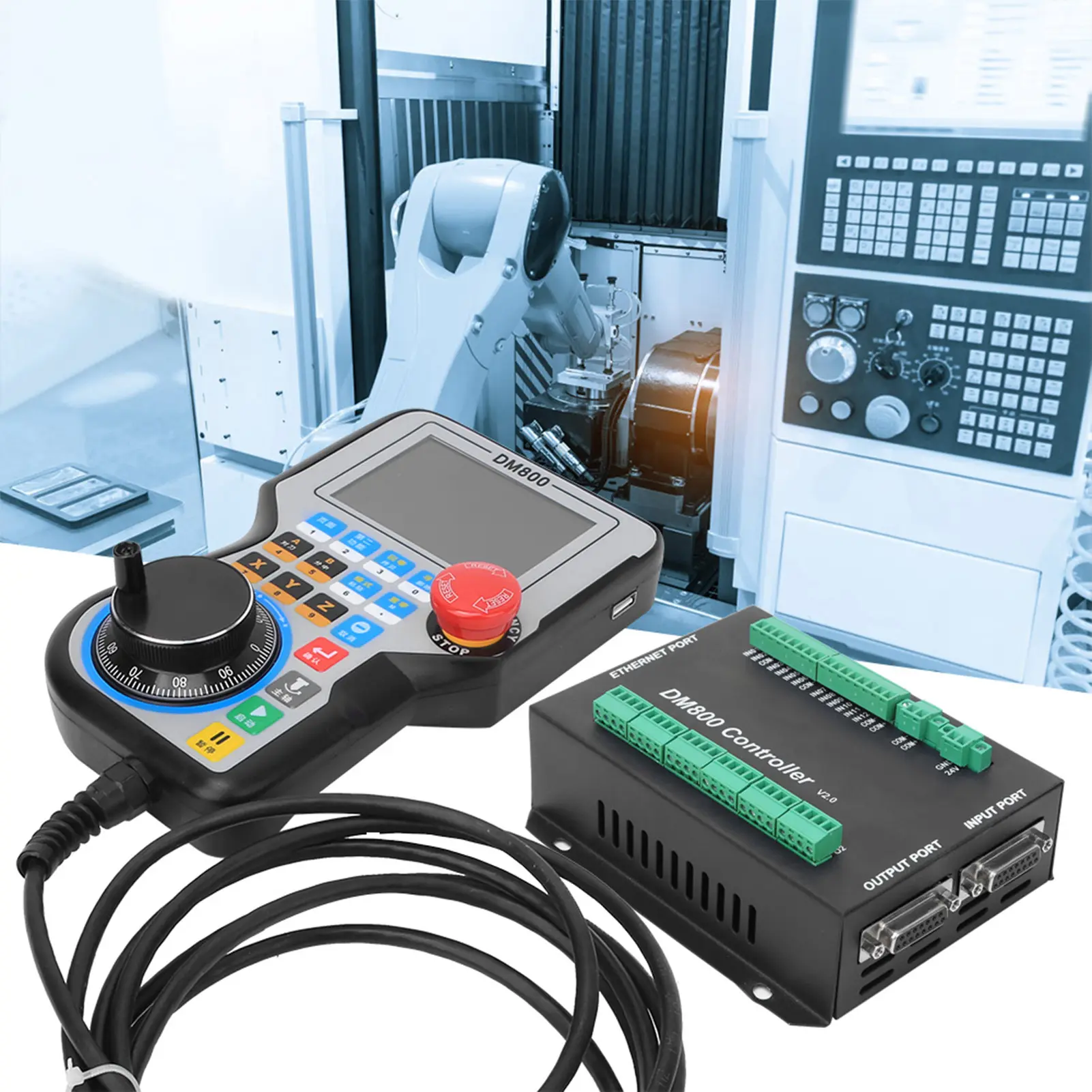 CNC Control System DM800 Handle Controller Motion Control Panel for 3-/4-/5- CNC Machine Industrial CNC Controller