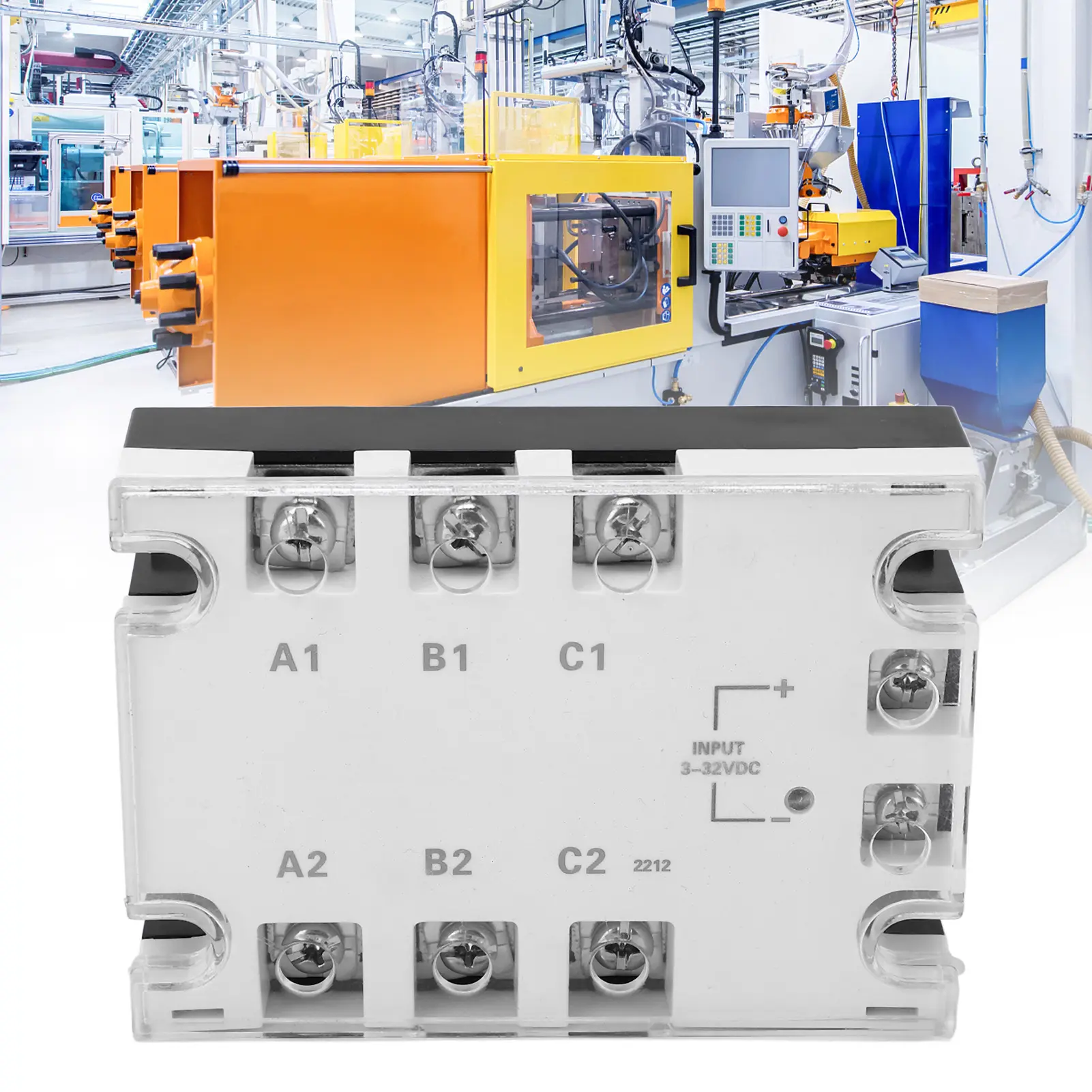 3 Phase SSR 3 Phase  State Relay White Noiseless Anti Shock   to AC  State Relay 3‑32VDC 24‑480VAC Relay