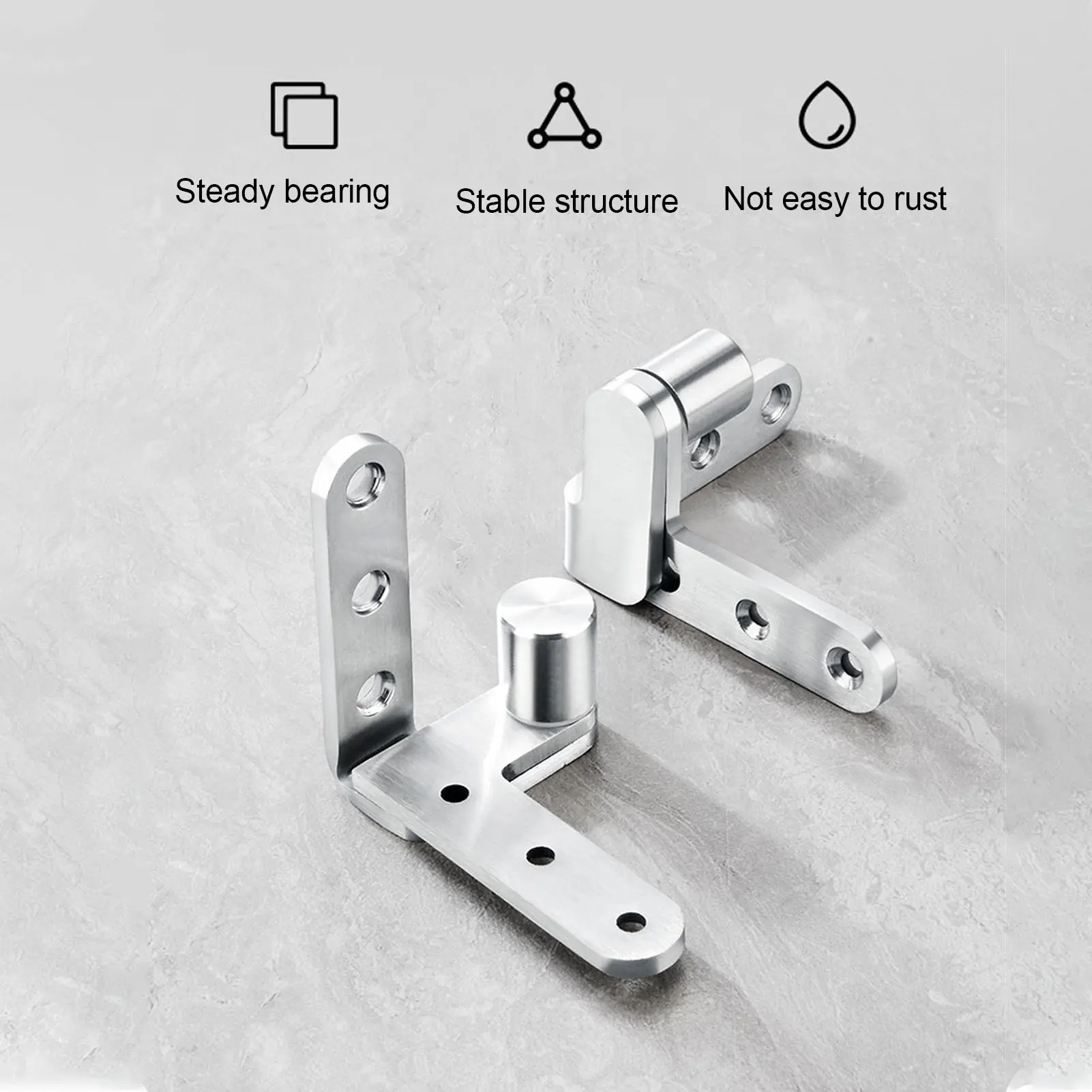 270 Degree Rotating Pivot Hinge Thickened Countersunk Hole Door Pivot Hinges Stainless Steel Maximum Load 130lbs for Cabinets