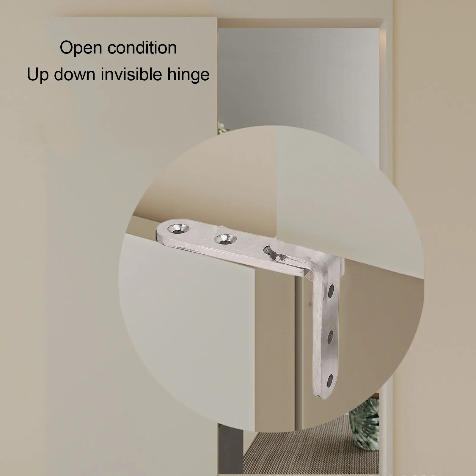 270 Degree Rotating Pivot Hinge Thickened Countersunk Hole Door Pivot Hinges Stainless Steel Maximum Load 130lbs for Cabinets