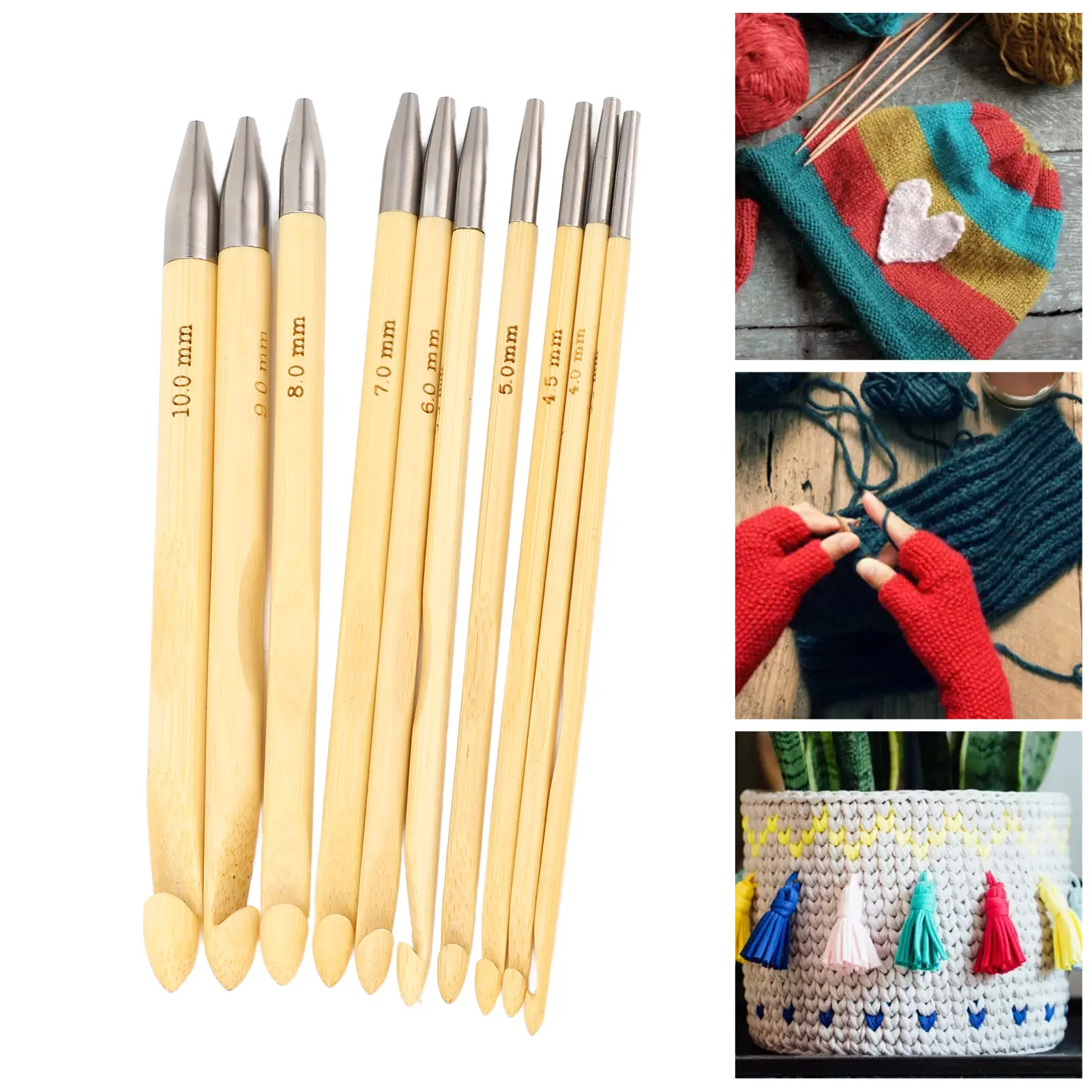 Crochet Hooks Removable Sweater Needle Bamboo Weaving Tools for Handicraft Lovers Crochet Hooks Crochet Needle Crochet Kit