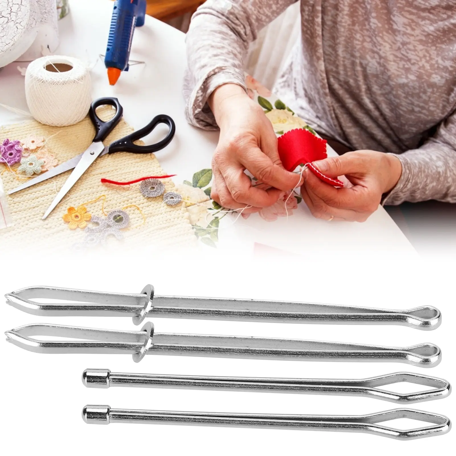 Elastic Band Threader Tweezers Elastic Cord Rope Threader Clip Tweezer Elastics Sewing Accessories DIY Tool for Home Use