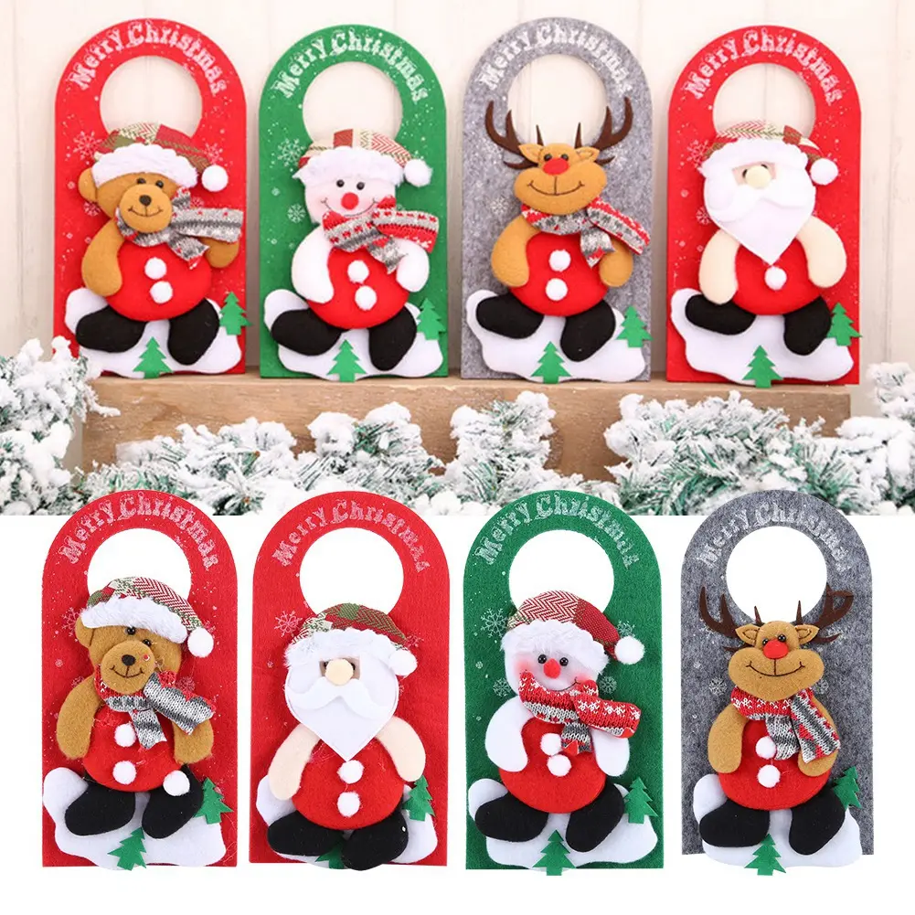/Set Christmas Door Ornaments Cartoon Door Hanging Pendants for Hotel Shop Window Decorations Door Ornament Door Pendant