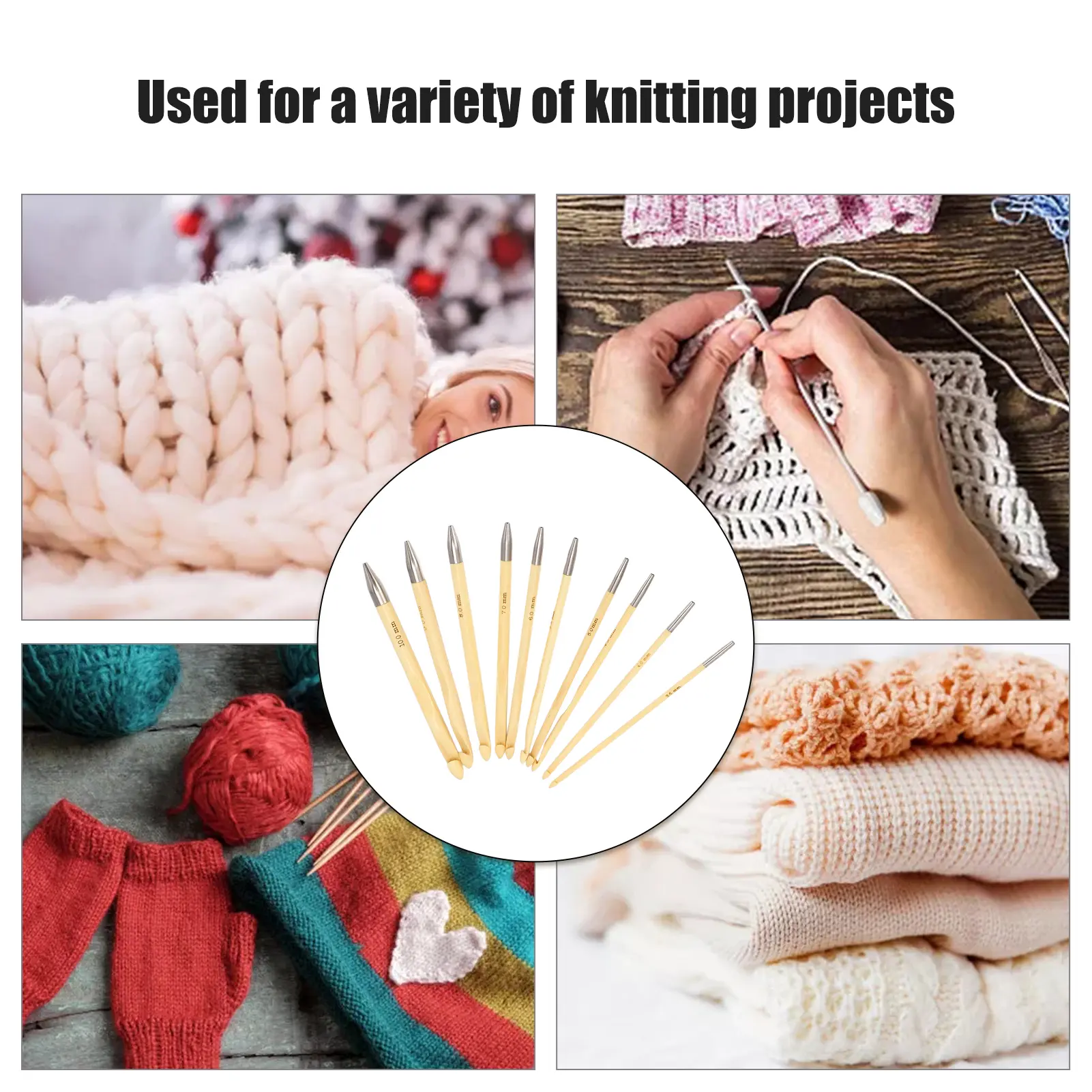 Crochet Hooks Removable Sweater Needle Bamboo Weaving Tools for Handicraft Lovers Crochet Hooks Crochet Needle Crochet Kit