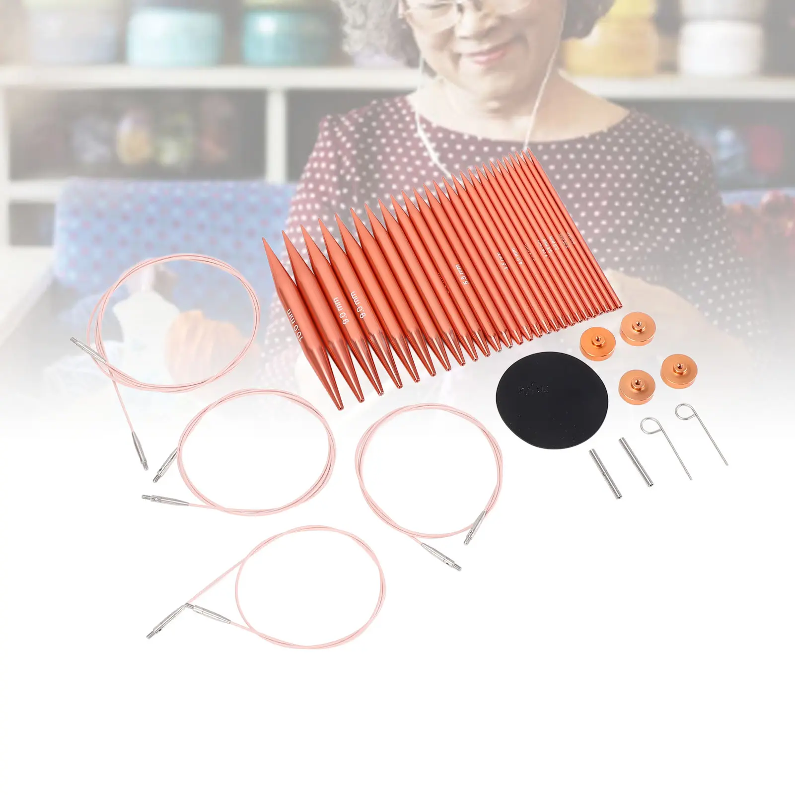 Circular Knitting Needles Set Interchangeable Crochet Needles Improve Efficiency with Case for Enthusiast for Workshop Learning