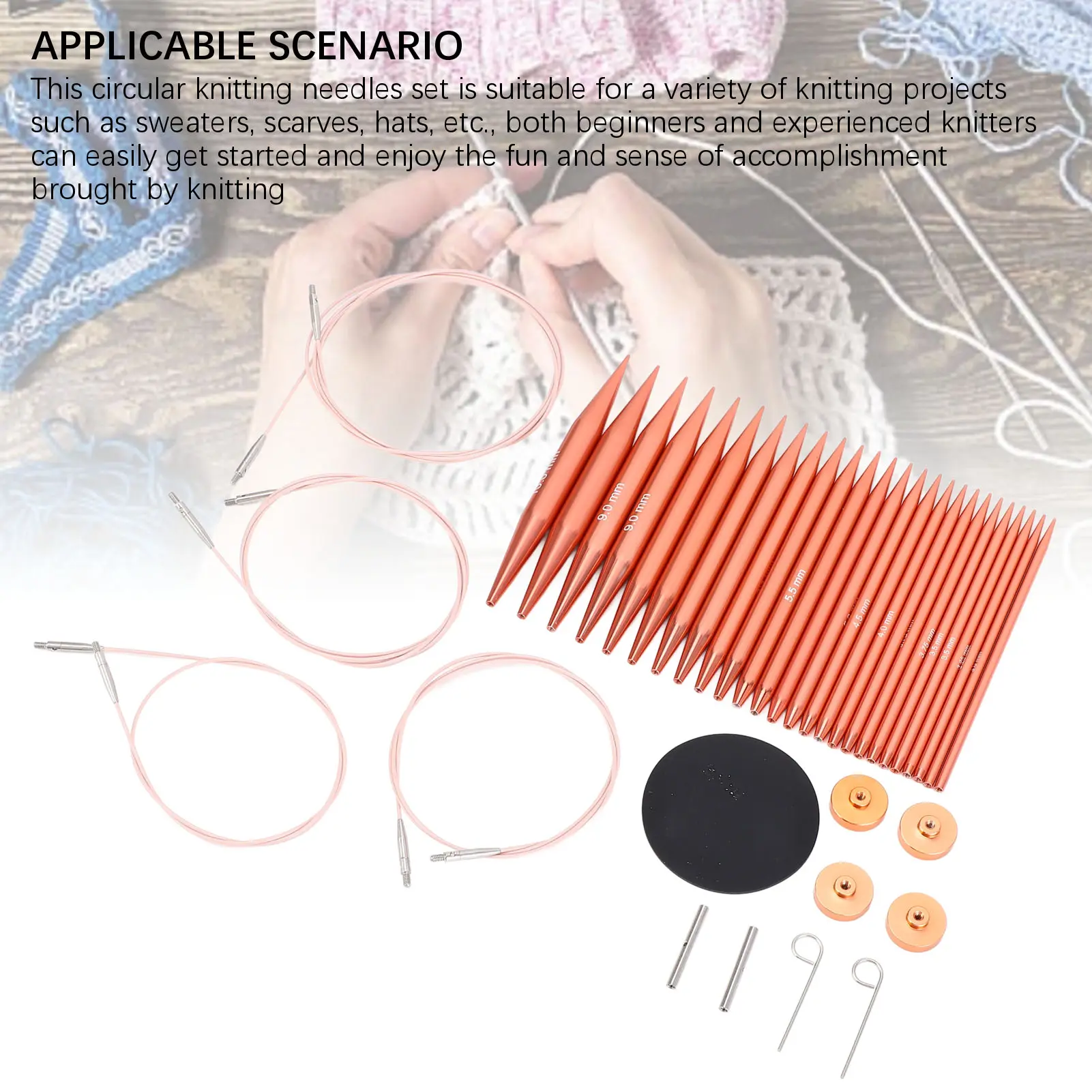 Circular Knitting Needles Set Interchangeable Crochet Needles Improve Efficiency with Case for Enthusiast for Workshop Learning