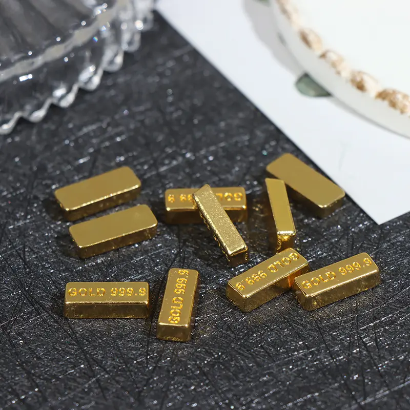 10pcs 1:12 Doll House Miniature Gold Bar Copper Coin Model Toy  Simulation Decoration Accessories