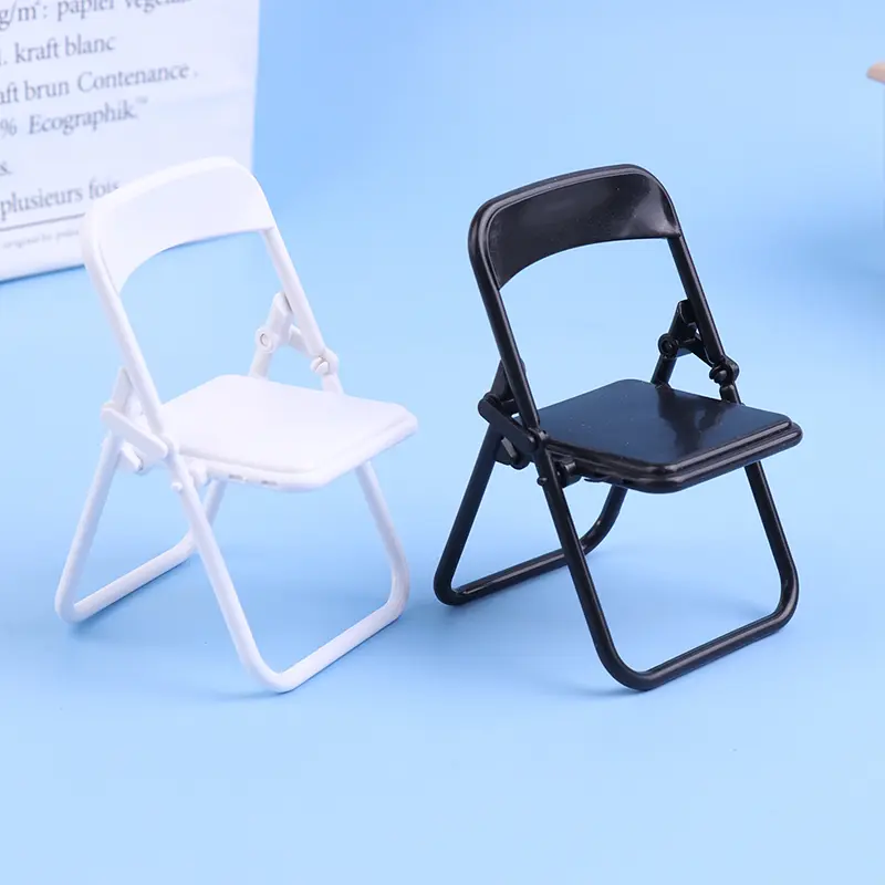 1Pc Mini Chair 1:12 Dollhouse Miniature Plastic Armchair Folding Simulation Furniture Doll House Decor Accessories