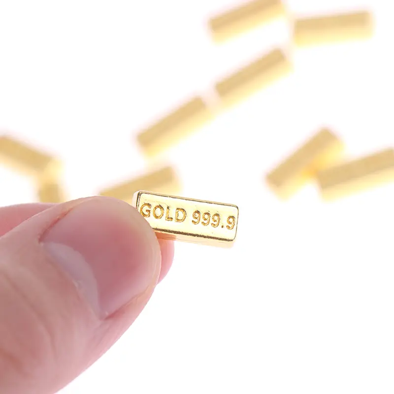 10pcs 1:12 Doll House Miniature Gold Bar Copper Coin Model Toy  Simulation Decoration Accessories
