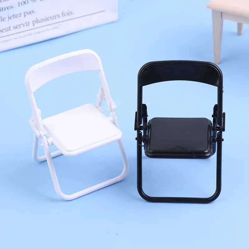 1Pc Mini Chair 1:12 Dollhouse Miniature Plastic Armchair Folding Simulation Furniture Doll House Decor Accessories