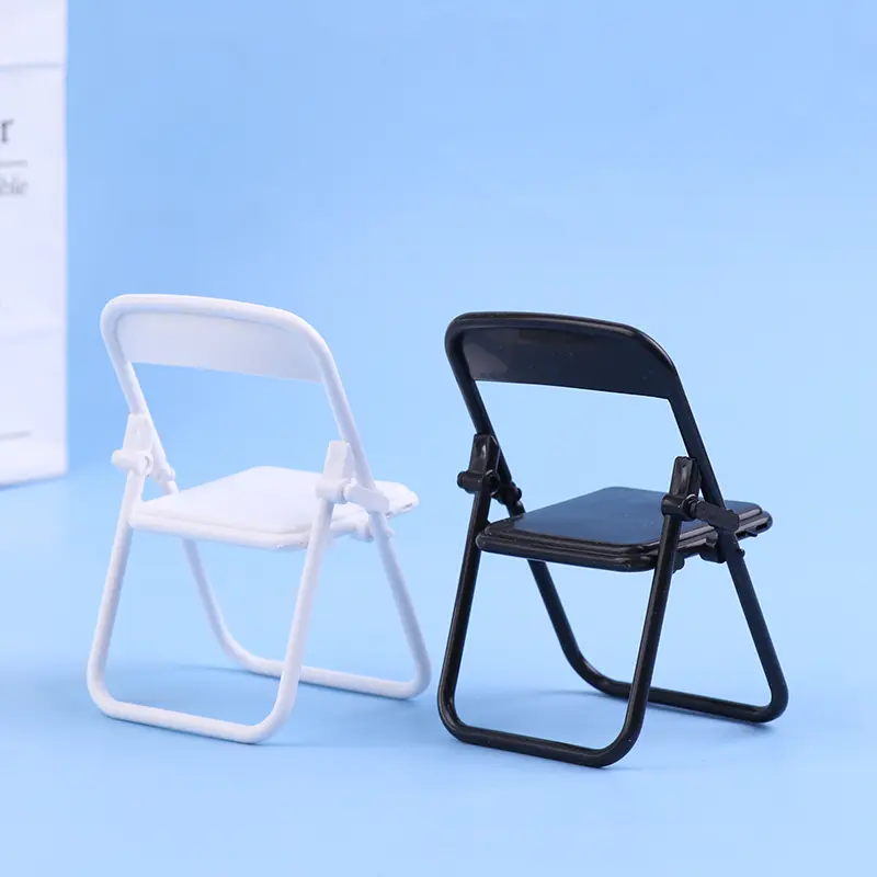 1Pc Mini Chair 1:12 Dollhouse Miniature Plastic Armchair Folding Simulation Furniture Doll House Decor Accessories