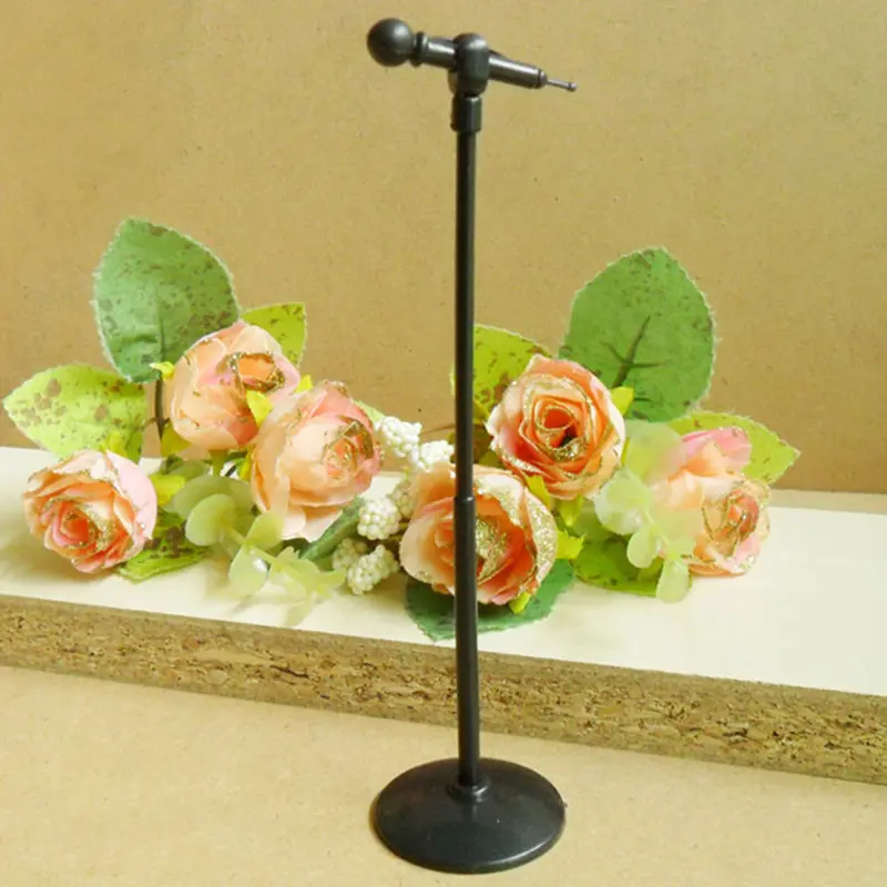 1 set 1:6 Dollhouse Cute Mini Plastic Microphone Model Toy Miniature Furniture Accessories