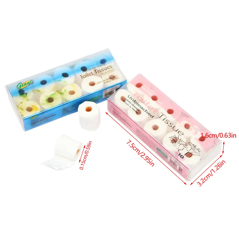 1 Set 1/12 Dollhouse Mini Paper Towel Roll Model Toilet Tissue Decoration Dolls House Bathroom Accessories
