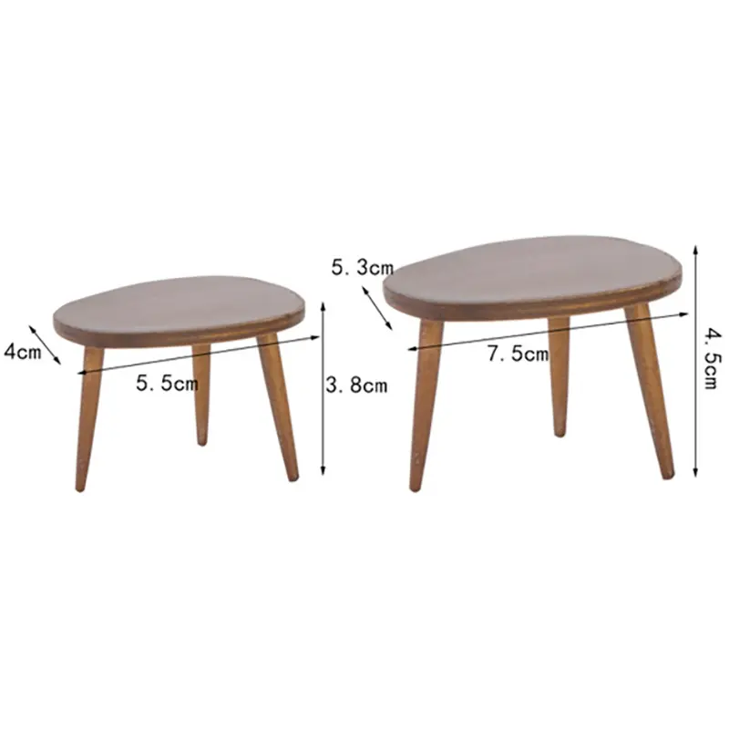 1 Set 1:12 Dollhouse Miniature Wooden Furniture Triangle Coffee Table Computer Desk Tea Model Living Room Home Decor Toy