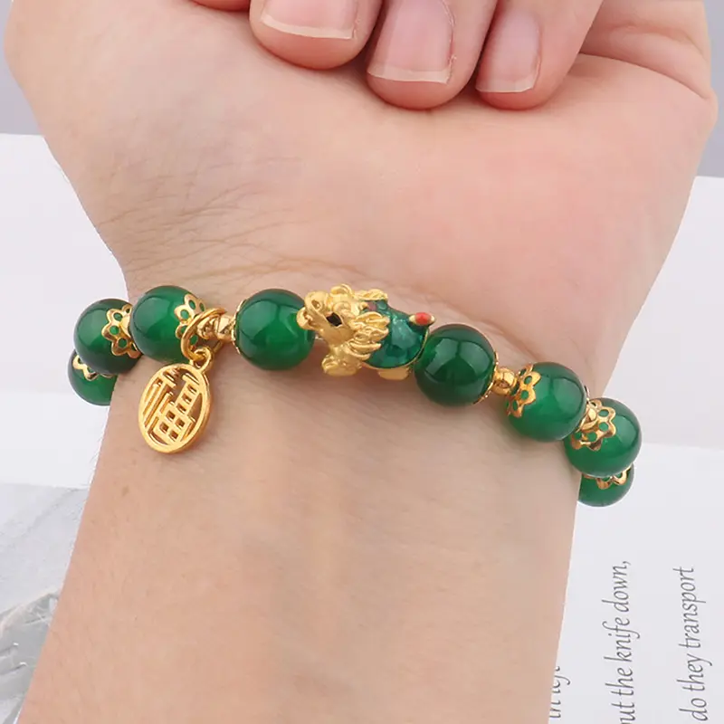 2024 Chinese Style Dragon Year Lucky Braided Rope Bracelet Beads Couple Friend Christmas New Gift 1 Pc