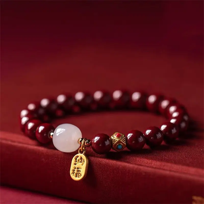 Feng Shui Wealth Bracelets For Woman - Natural Cinnabar Bracelet Protection Bring Luck Prosperity Attract Money