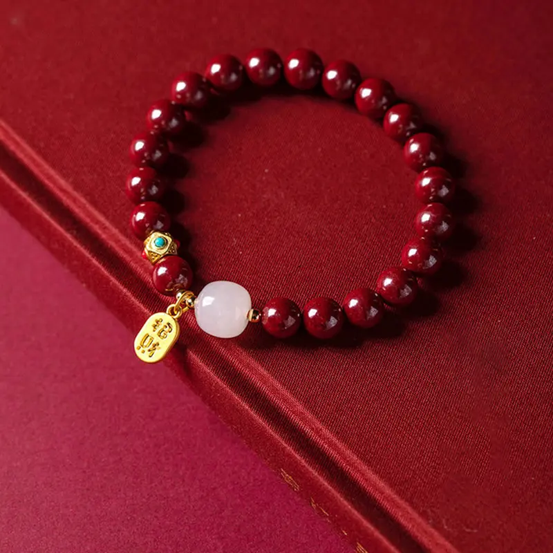 Feng Shui Wealth Bracelets For Woman - Natural Cinnabar Bracelet Protection Bring Luck Prosperity Attract Money