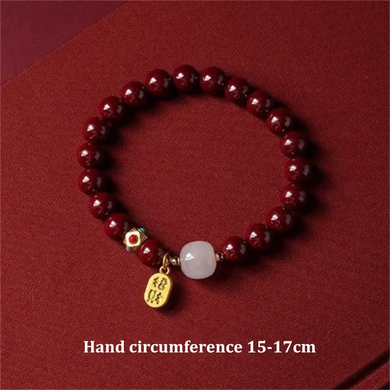Feng Shui Wealth Bracelets For Woman - Natural Cinnabar Bracelet Protection Bring Luck Prosperity Attract Money