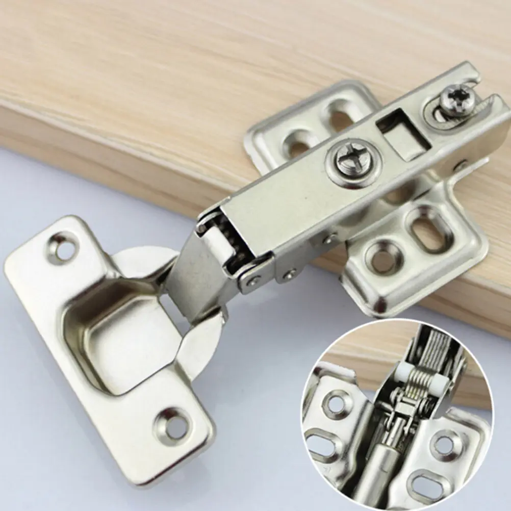 1PC Hinge Stainless Steel Door Hydraulic Hinges Damper Buffer Soft Close Full Overlay For Cabinet Cupboard Furniture Hardware
