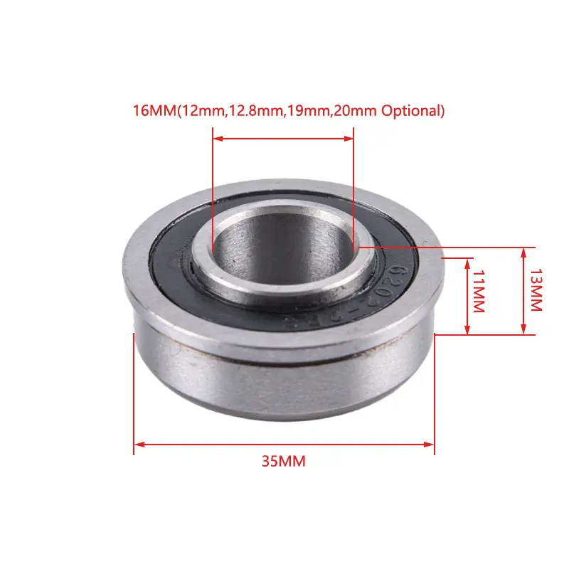 1PC F6202 -2RS  Flange ABEC-1 Miniature Deep Groove Garden Trolley Ball Sealed Wheelbarrow Bearing
