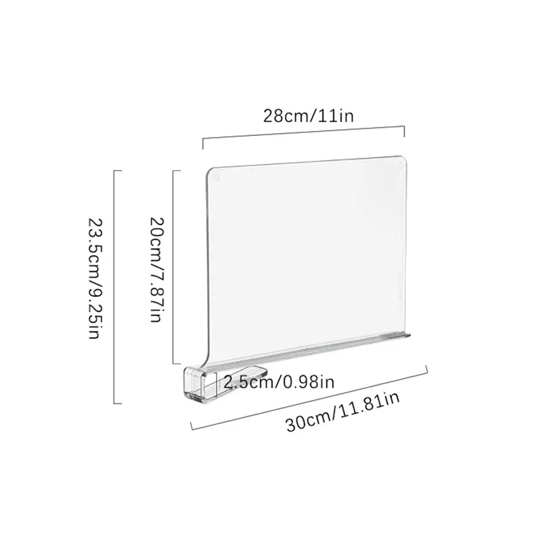 Minimalist Modern Closet Bag Dividers Transparent Acrylic Dividers Bookends Desktop Organizer Shelf