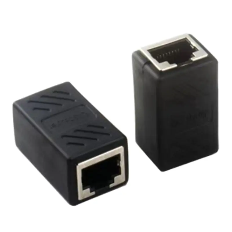 1 Pcs RJ45 Network Female Adapter Black To Connector Coupler Extender RJ 45 Ethernet Cable Extension Converter
