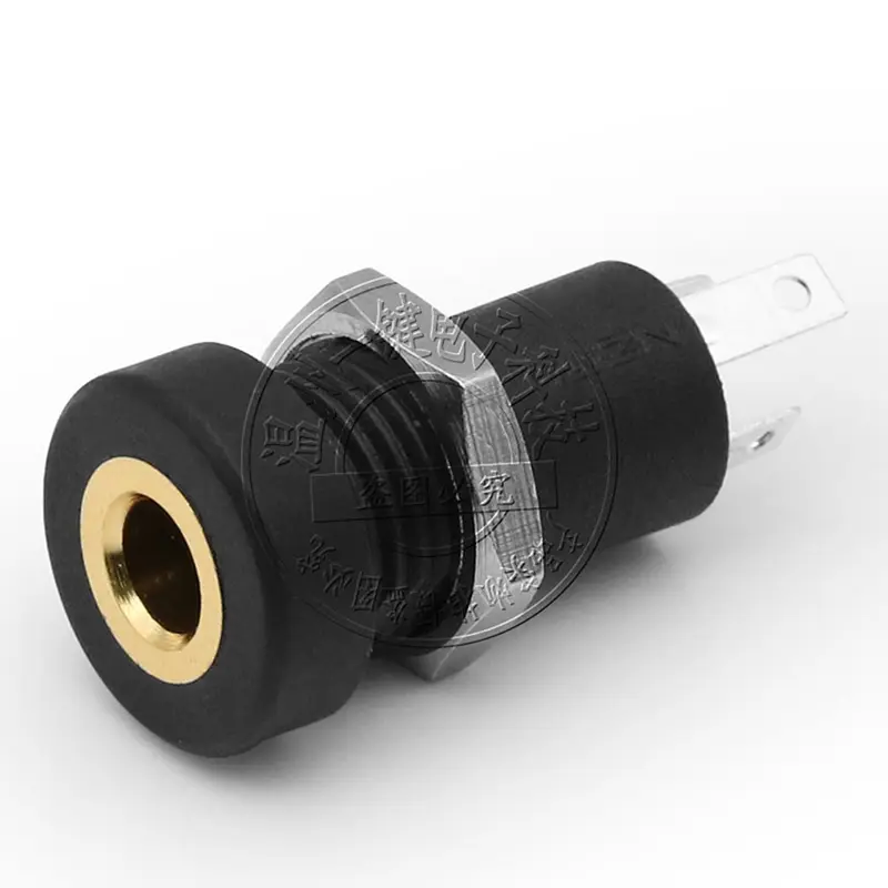 1pc PJ392A 3.5MM Audio Jack Socket 3 Pole Black Stereo Solder Panel Mount Three Or Four Feet With Internal Screw Thread