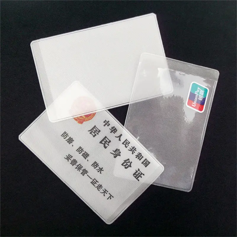 10Pcs PVC White Frosted ID Card Holder Waterproof Bank Bus Protective Case Promotional Gifts Wholesale