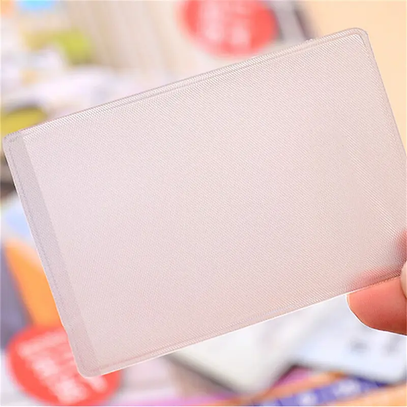 10Pcs PVC White Frosted ID Card Holder Waterproof Bank Bus Protective Case Promotional Gifts Wholesale