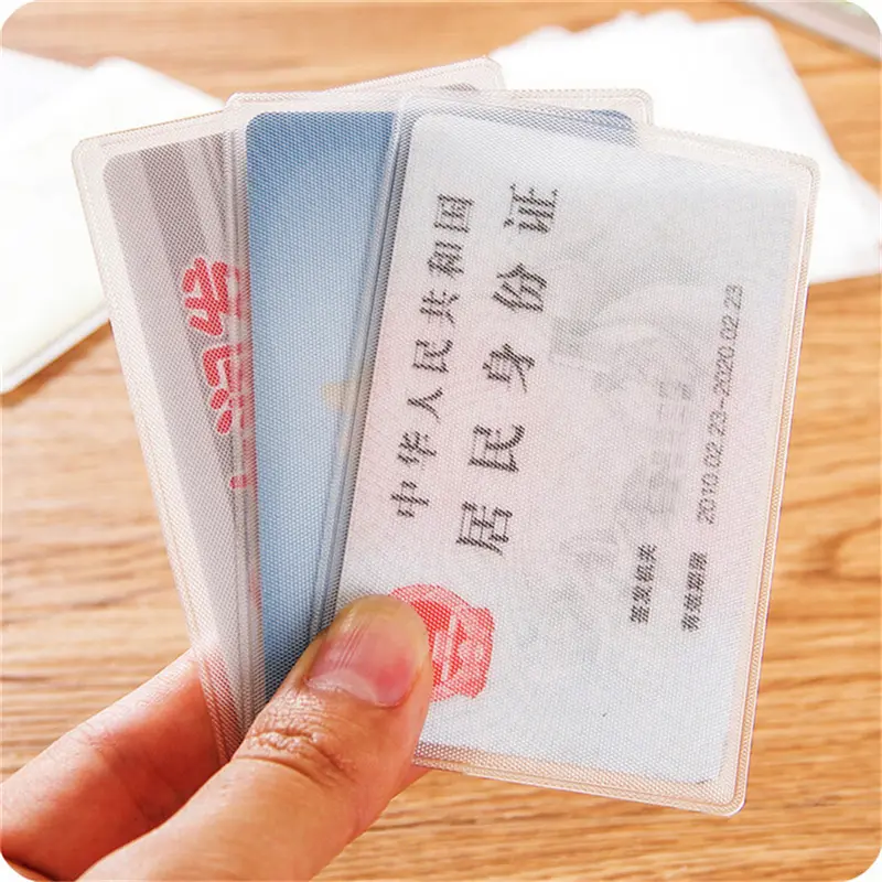 10Pcs PVC White Frosted ID Card Holder Waterproof Bank Bus Protective Case Promotional Gifts Wholesale