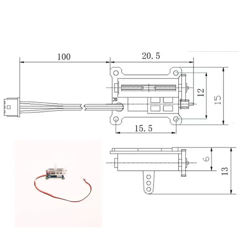 GS-1502 Linear Servo JST Plug Micro Servo Steering Gear 3.7-6V For RC Airplane Fixed-wing DIY Model