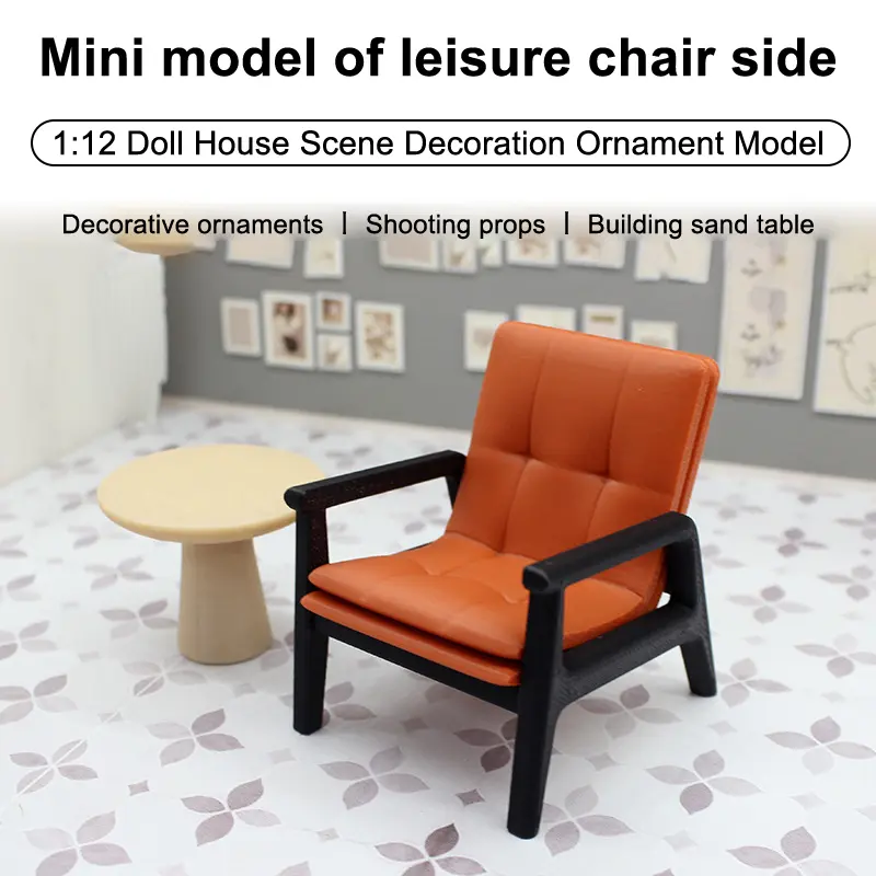 1/12 Dollhouse Miniature Furniture Sofa Chair Tea Table Model Toy Dolls House Home Living Room Furniture Decoration Accessories