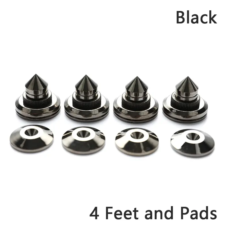 4 Sets Speakers Stand Feet Foot Pad Pure Copper Silver Loudspeaker Box Spikes Cone Floor Nail 30*27mm