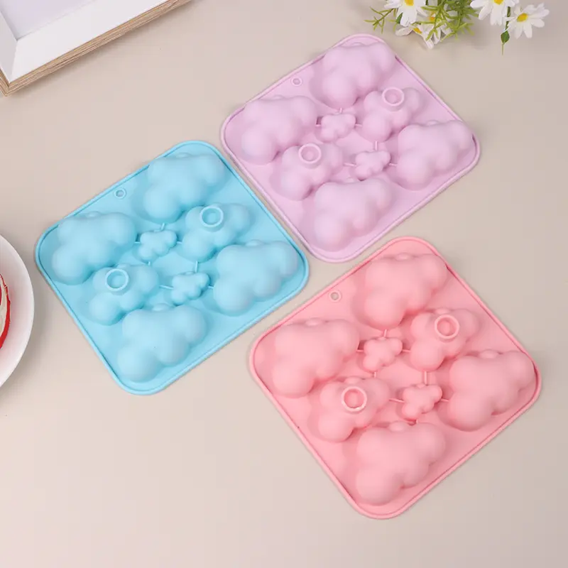 1Pc 8 Cavities Cartoon Cloud Silicone Mold DIY Candle Resin Plaster Making Set Chocolate Biscuit Cake Ice Mould Baking Tool