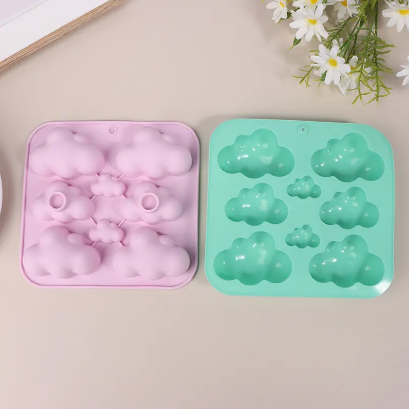 1Pc 8 Cavities Cartoon Cloud Silicone Mold DIY Candle Resin Plaster Making Set Chocolate Biscuit Cake Ice Mould Baking Tool