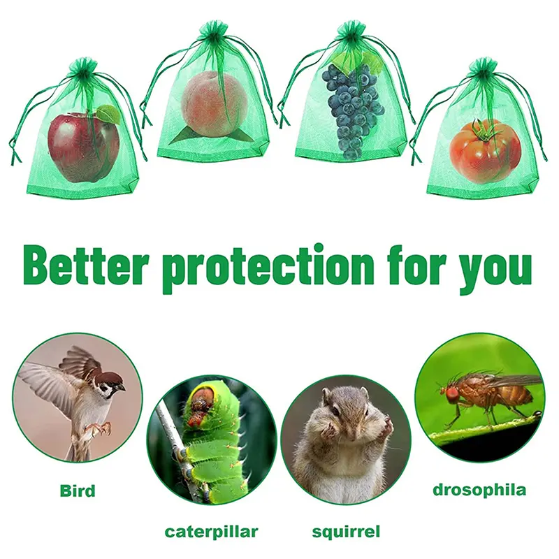 20Pcs Garden Mesh Fruit Bag Strawberry Grapes Fruit Grow Bags Breathable Netting Mesh Vegetable Plant Protection Bags