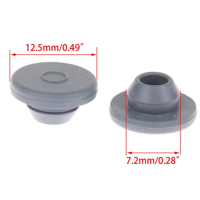 100Pcs Rubber Stoppers Self Sealing Injection Ports Inoculation Medical for Organizer 13mm Glass Bottles Vials Opening