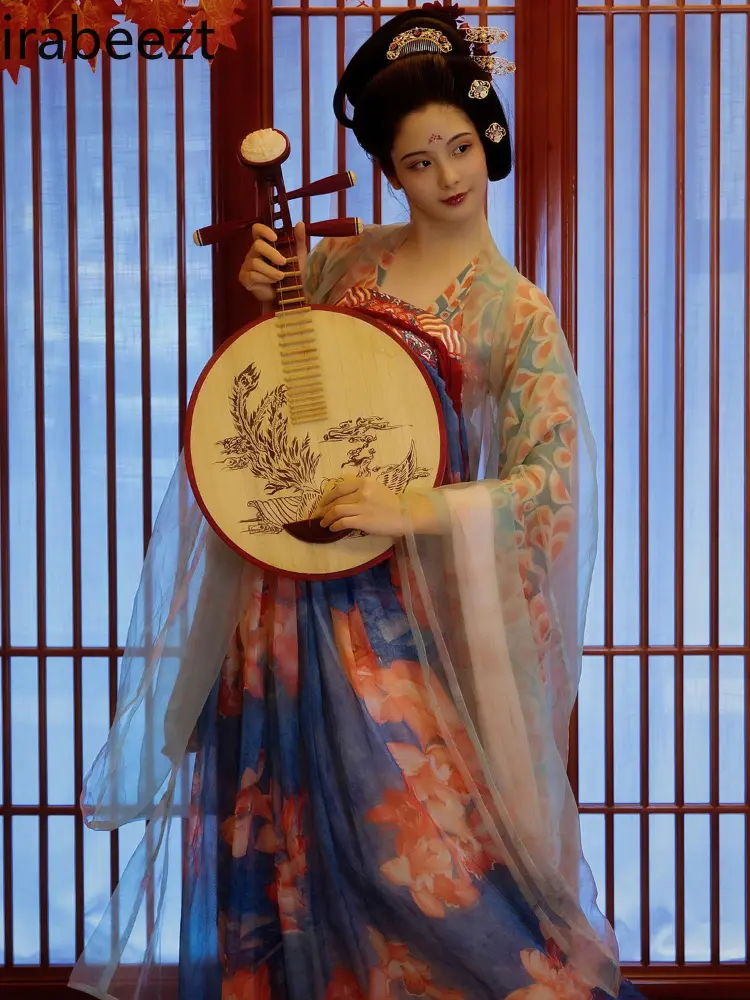 Fashion Popular Chest Skirt Fairy Style Wide Sleeve Princess Ancient Tang Song Dynasty Dance Skirt Suit Chinese Hanfu