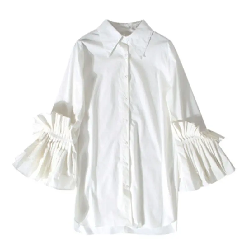 New Regulai Fit Womens Tops Blouse Femmes Flare Sleeve Women Shirt Roupas Femininas Com Frete Gratis Victorian Blouse White