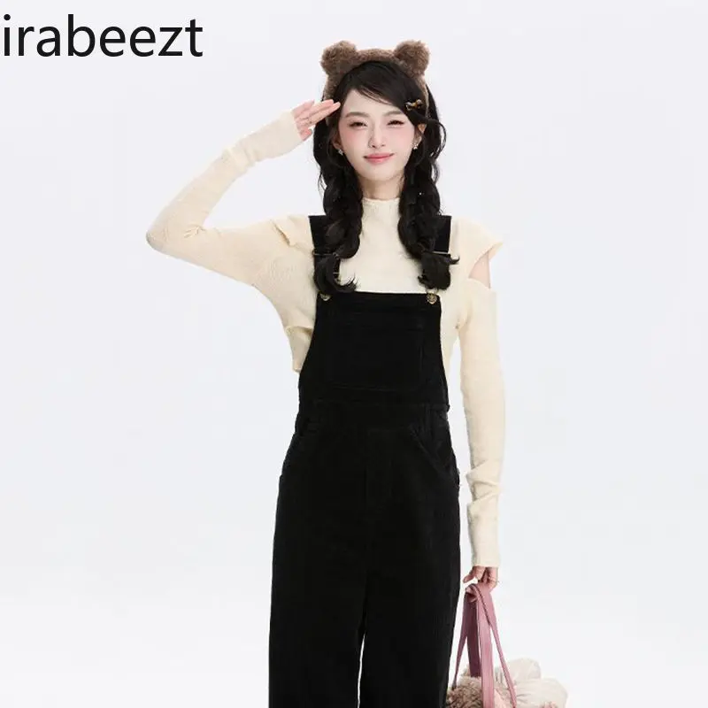 Off-shoulder Turtleneck Knitwear in Autumn and Winter Slimming Irregular Carefully Designed Base Sweater Streetwear Pullover