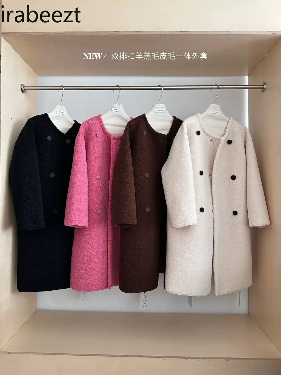 Fashion New Lamb Wool Coat Long Environmental Fur One Single Breasted Casaco Feminino Mainland China Winter Jacket Women