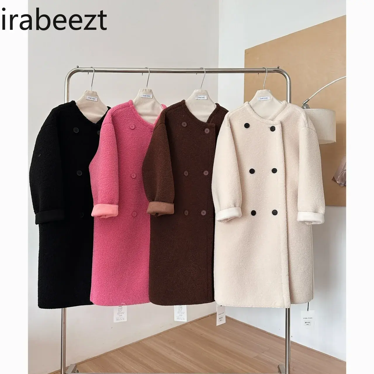 Fashion New Lamb Wool Coat Long Environmental Fur One Single Breasted Casaco Feminino Mainland China Winter Jacket Women