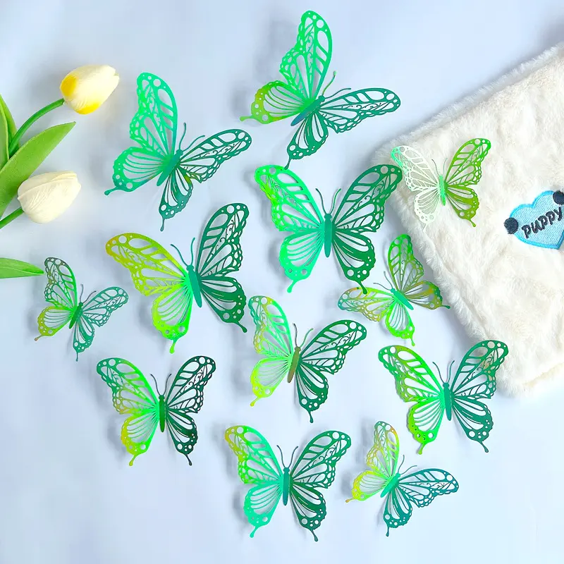 12Pcs 3D Effect Butterflies Wall Stickers Beautiful Colorful Butterfly for Kids Room Living room Wall Decals Home Decoration