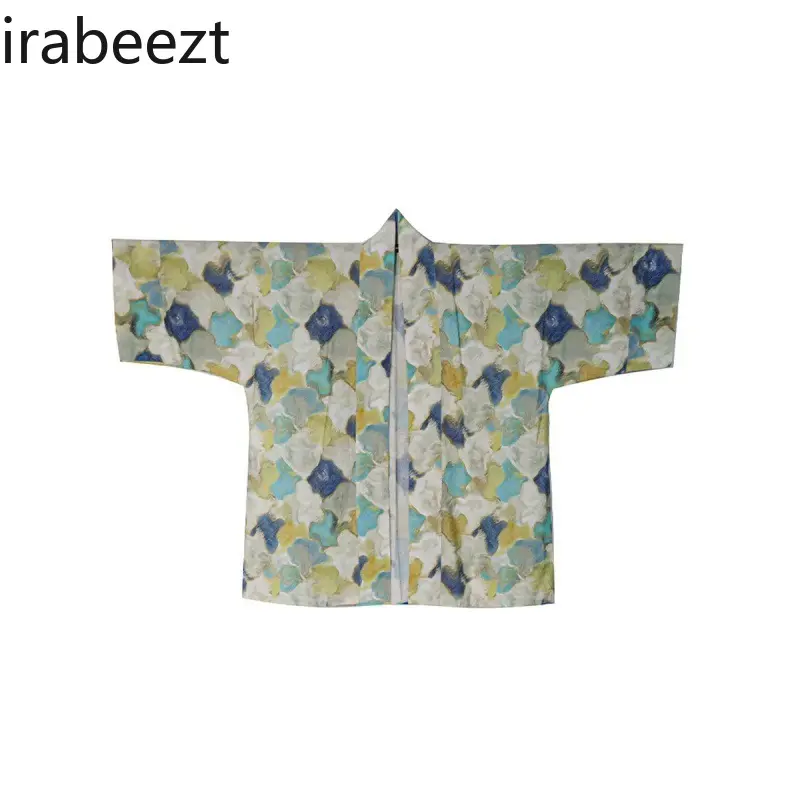 New Chinese Style Loose Plus Size Women's Top Floral Print Wide Sleeve Hanfu Cardigan Elegant Boho Blouse Casual Vintage Tunic