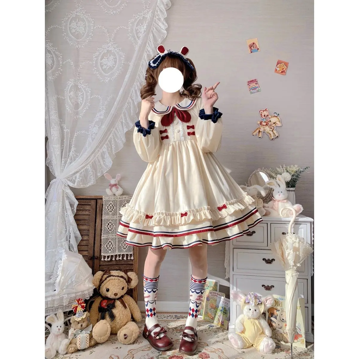 Original Design Bunny Ice Cream LOLita Autumn/Winter Embroidery Sweet and Lovely Mainland China Lolita Clothes