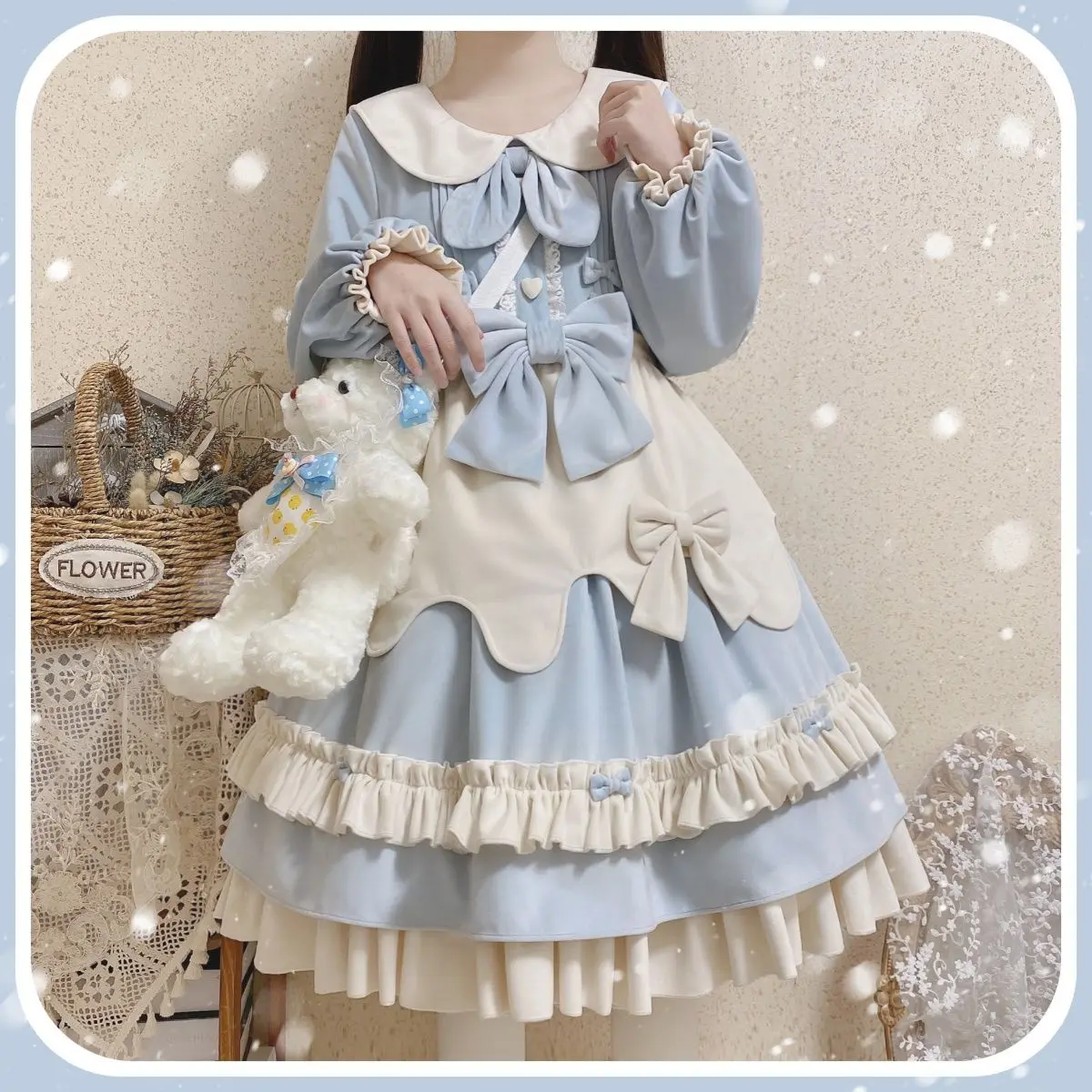 Original Design Bunny Ice Cream LOLita Autumn/Winter Embroidery Sweet and Lovely Mainland China Lolita Clothes