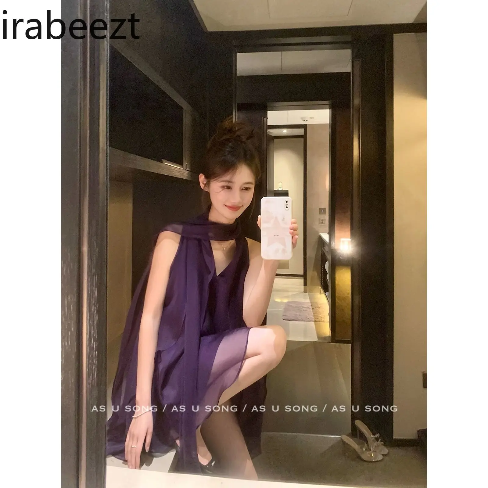 Clear and Hazy Feeling Multiple Ways To Wear Ribbon Top and Shorts Two-piece Set Conjuntos De Falda Festival Outfit